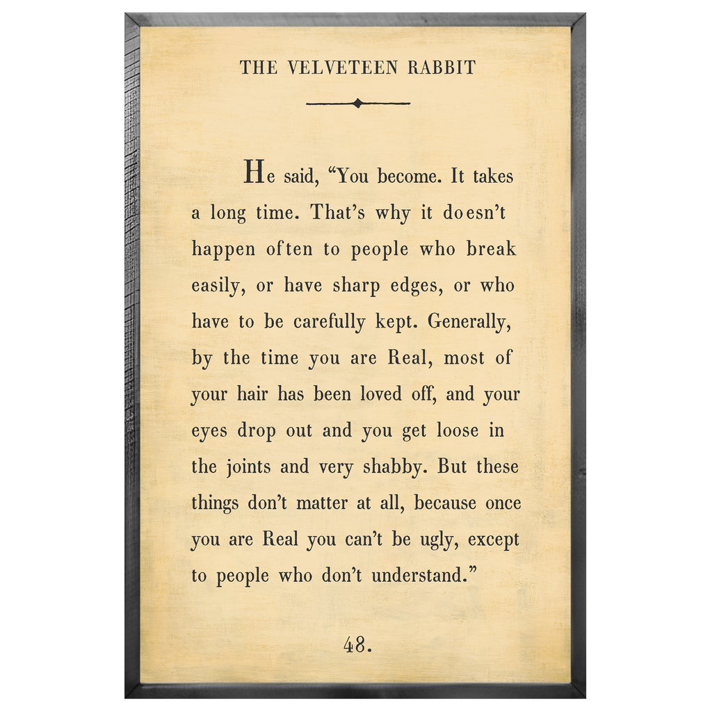 The Velveteen Rabbit Art Print - Book Collection