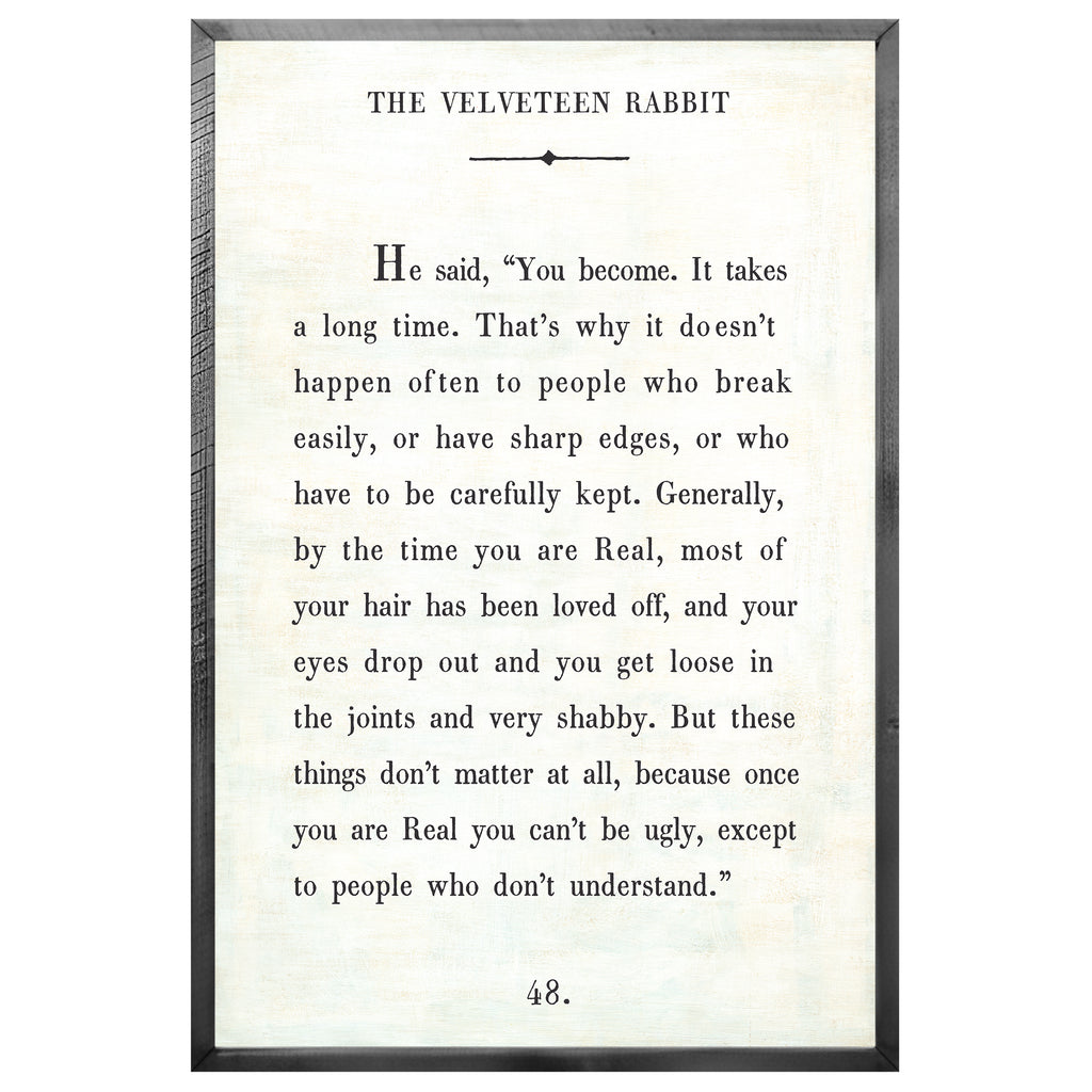 The Velveteen Rabbit Art Print - Book Collection