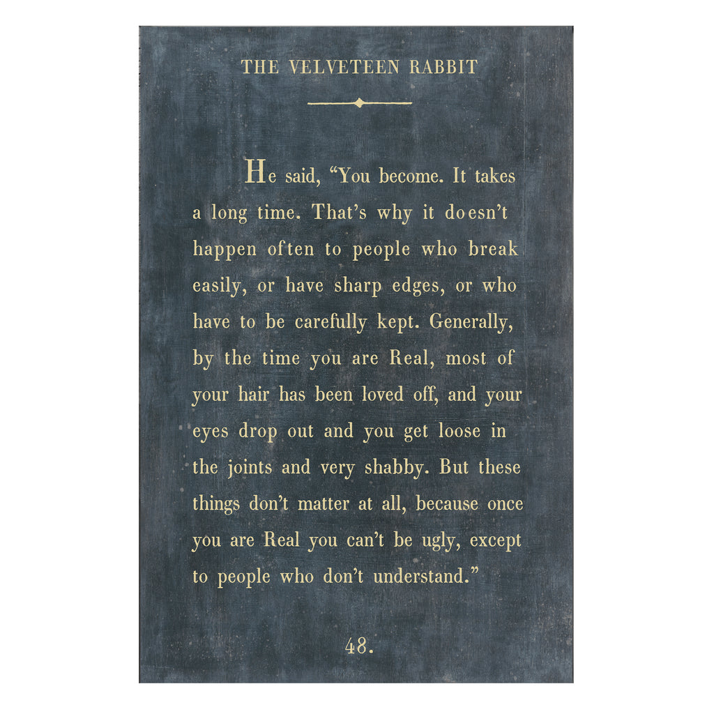The Velveteen Rabbit Art Print - Book Collection