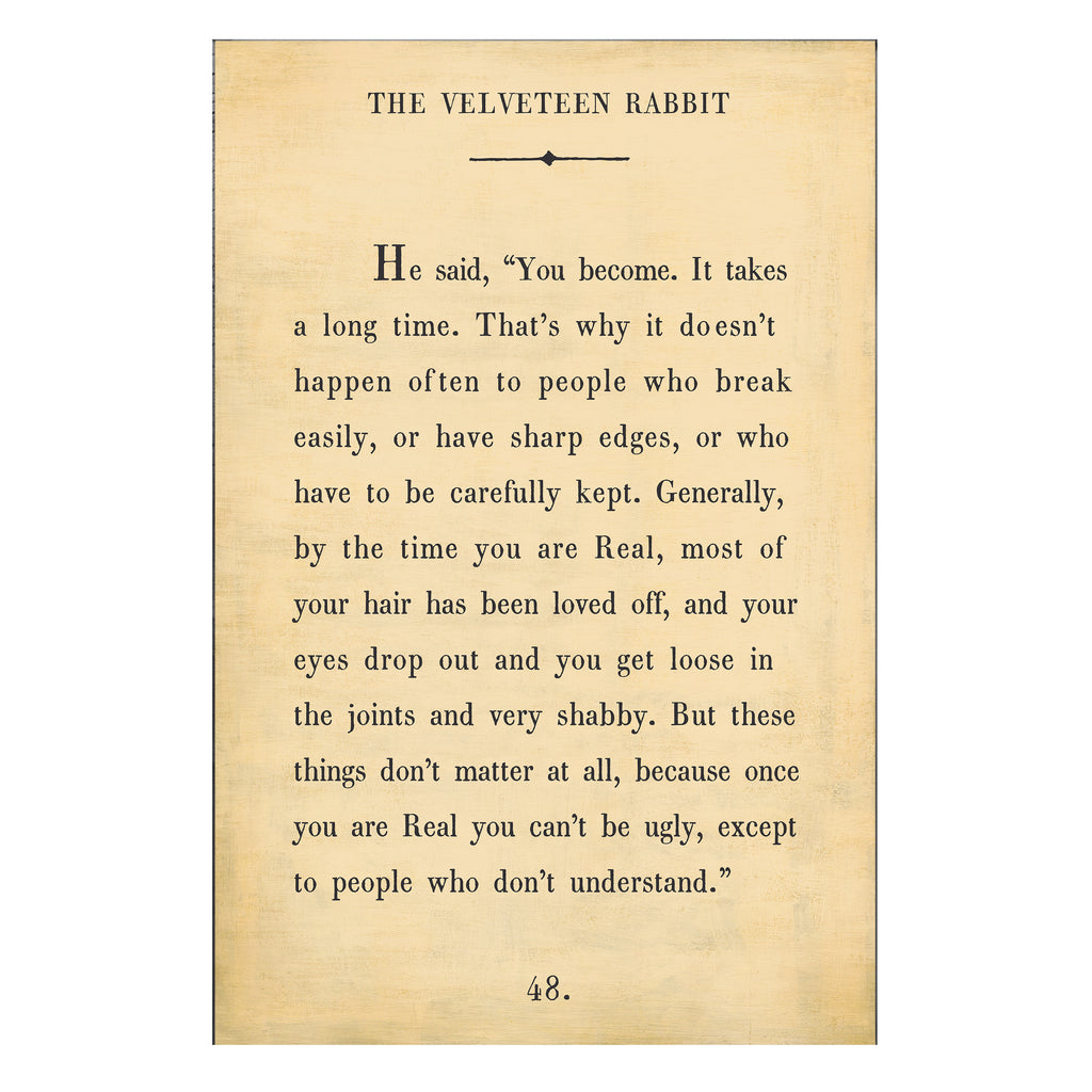 The Velveteen Rabbit Art Print - Book Collection