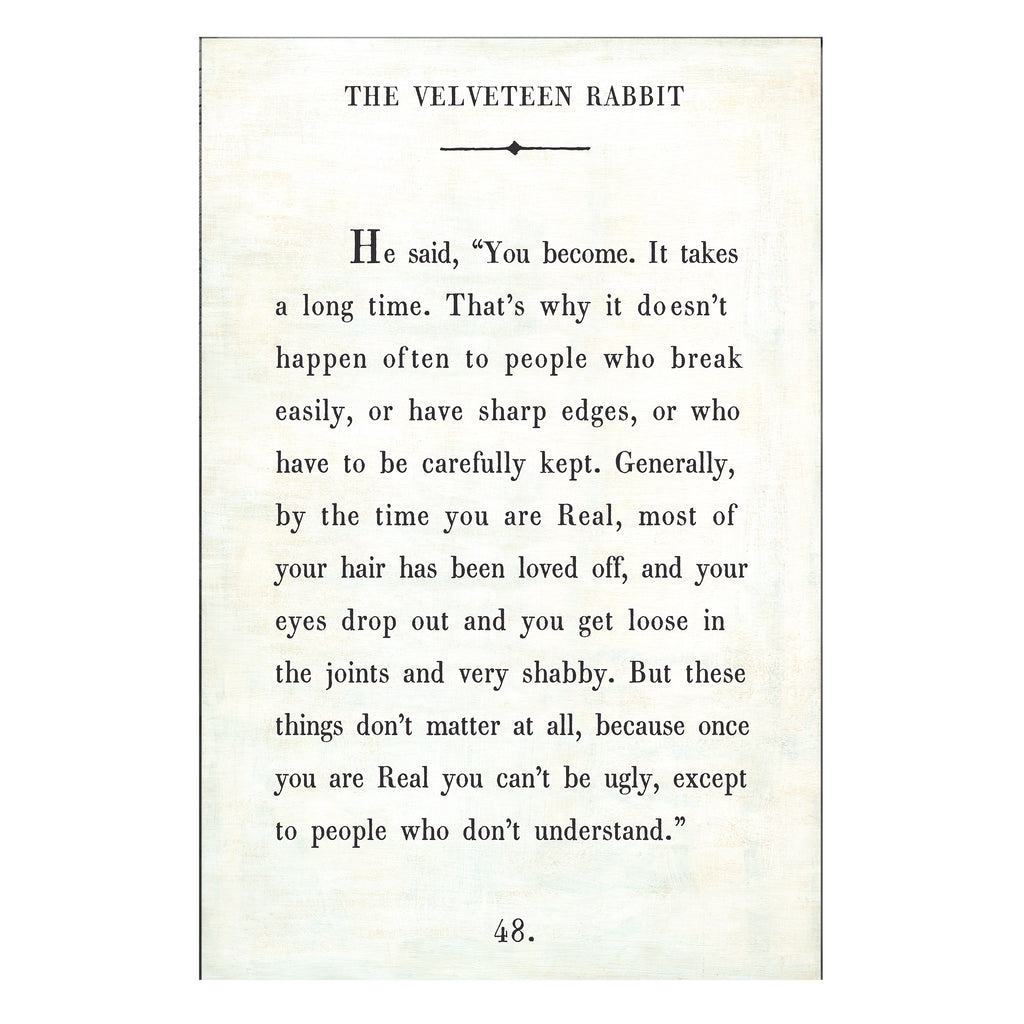 The Velveteen Rabbit Art Print - Book Collection