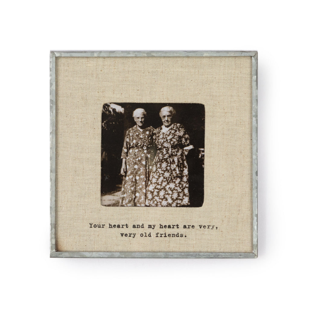"Your Heart & My Heart" Zinc Linen  Frame 3.5”x3.5"