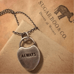 ***Small Heart Pendant (Always) Silver Necklace