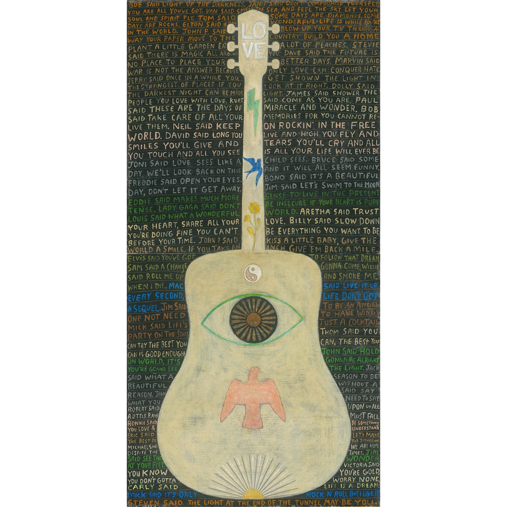 Vertical Guitar Legend Two Art Print - Gallery Wrap