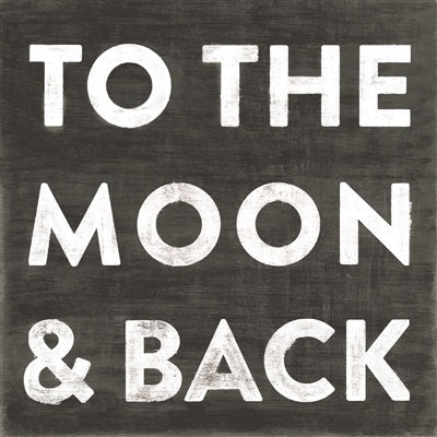 To The Moon and Back Art Print in Black