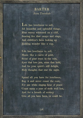 Barter - Poetry Collection (Grey Wood) - Art Print
