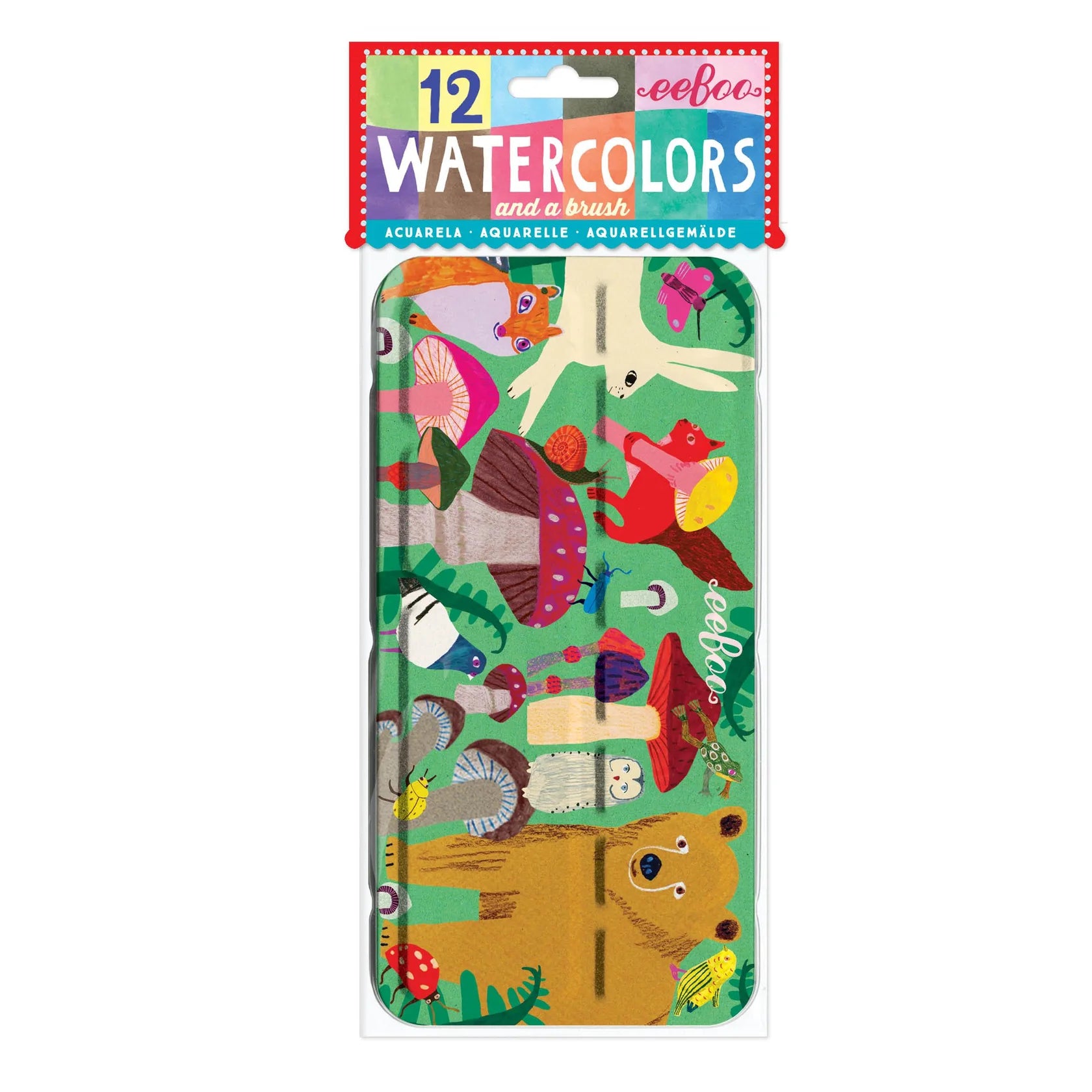 Mushroom 12 Watercolors Tin