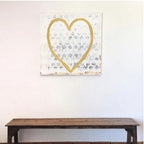 Heart of Gold Art Print - Grey Wood