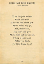 Hold Fast Your Dreams Art Print - Poetry Collection