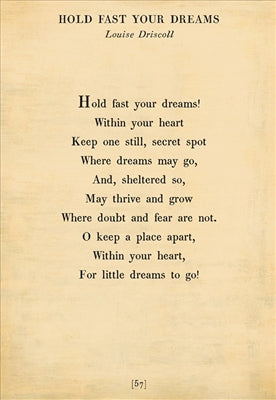 Hold Fast Your Dreams Art Print - Gallery Wrap