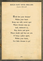 Hold Fast Your Dreams Art Print - Poetry Collection
