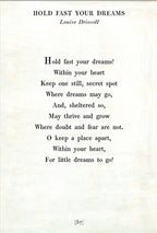 Hold Fast Your Dreams Art Print - Poetry Collection