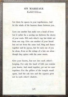 On Marriage Art Print - Poetry Collection