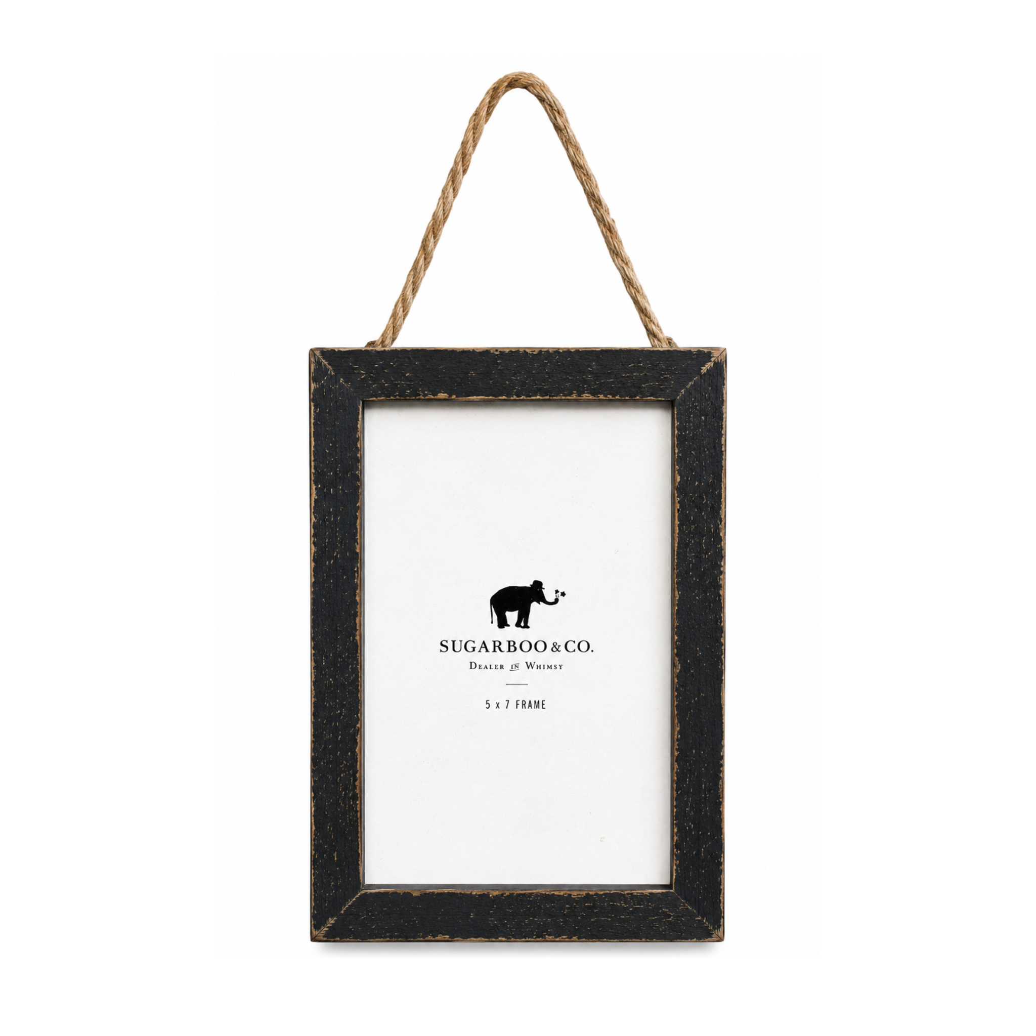 Wooden Frame 5"x7" With Jute Vertical- Black