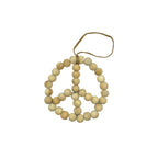 Wooden Beaded Peace Sign with Suede Hanger