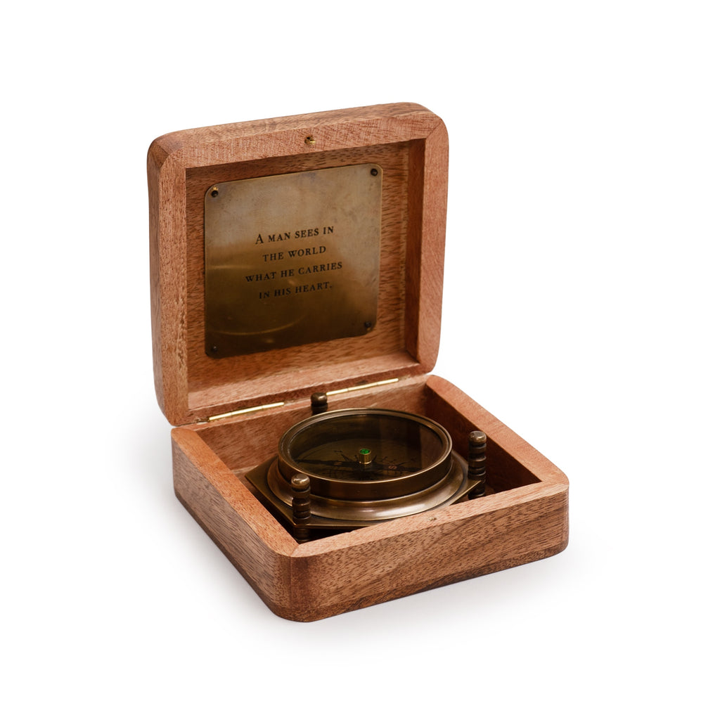 Compass with Wooden Box