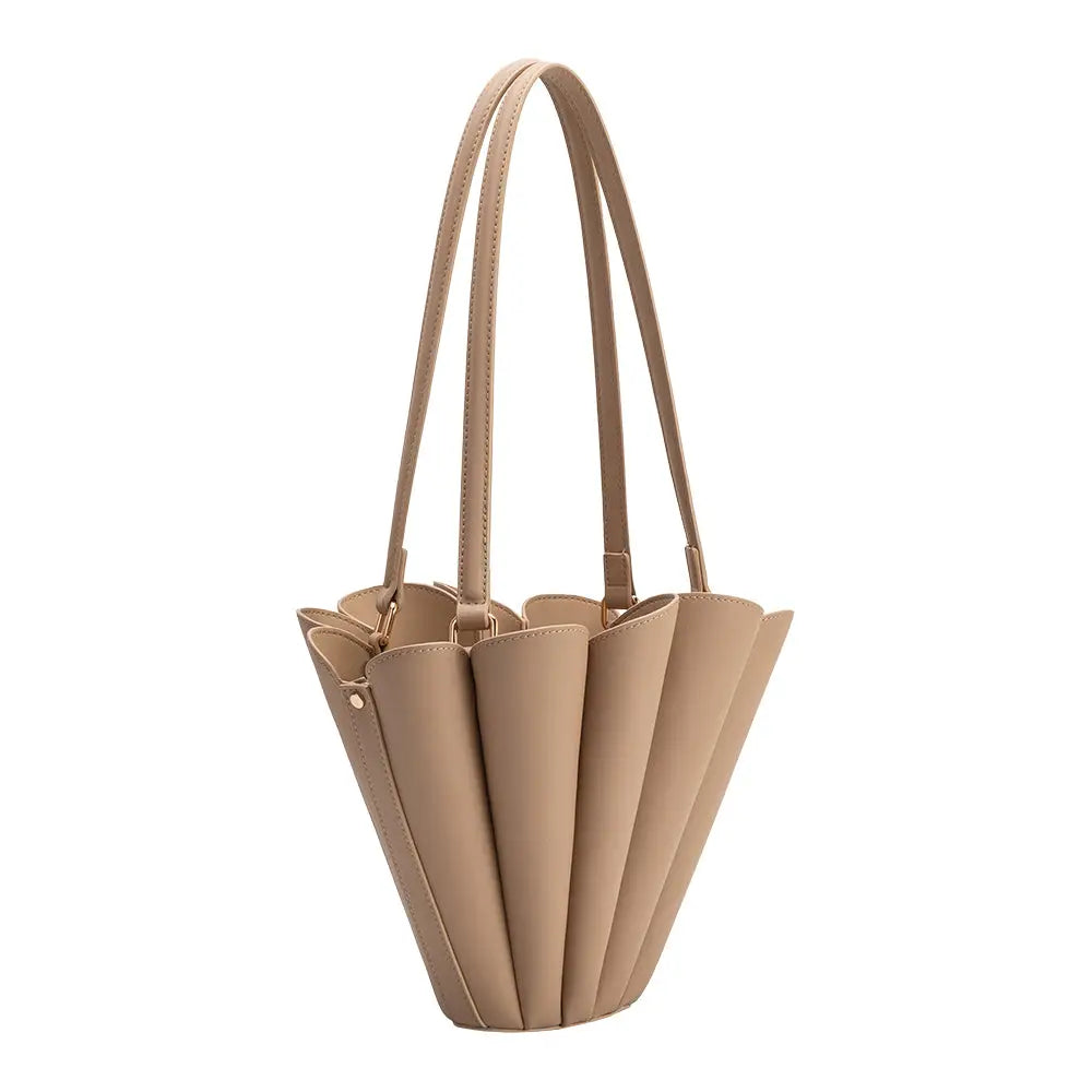 Shellie Nude Recycled Vegan Leather Shoulder Bag