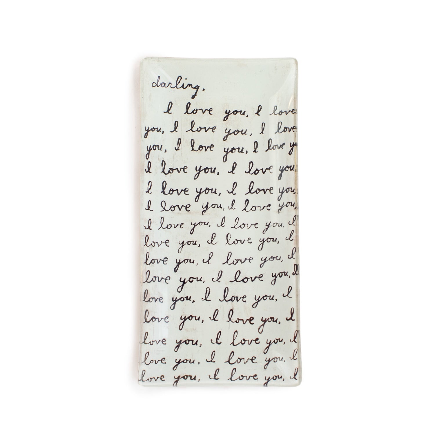 Letter For You Small Rectangle Decoupage Plate 8.5" x 4"