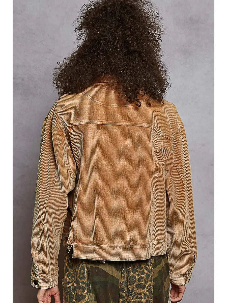 Pocket Front Corduroy Trucker Jacket