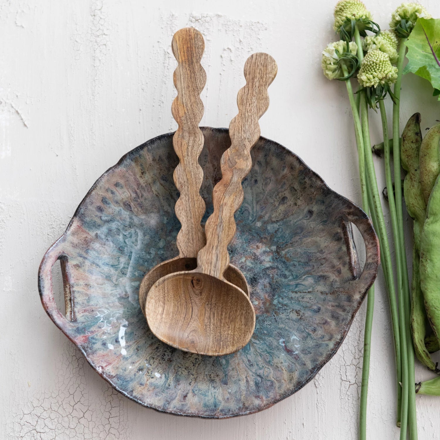 Salad Servers w/ Scalloped Handle, S/2