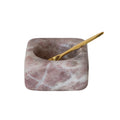 Marble Bowl with Brass Spoon - Pink