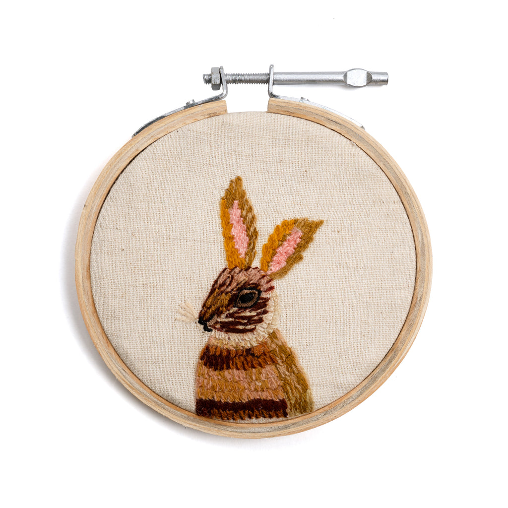 Rabbit Small Embroidery Hoop Collection - 4"