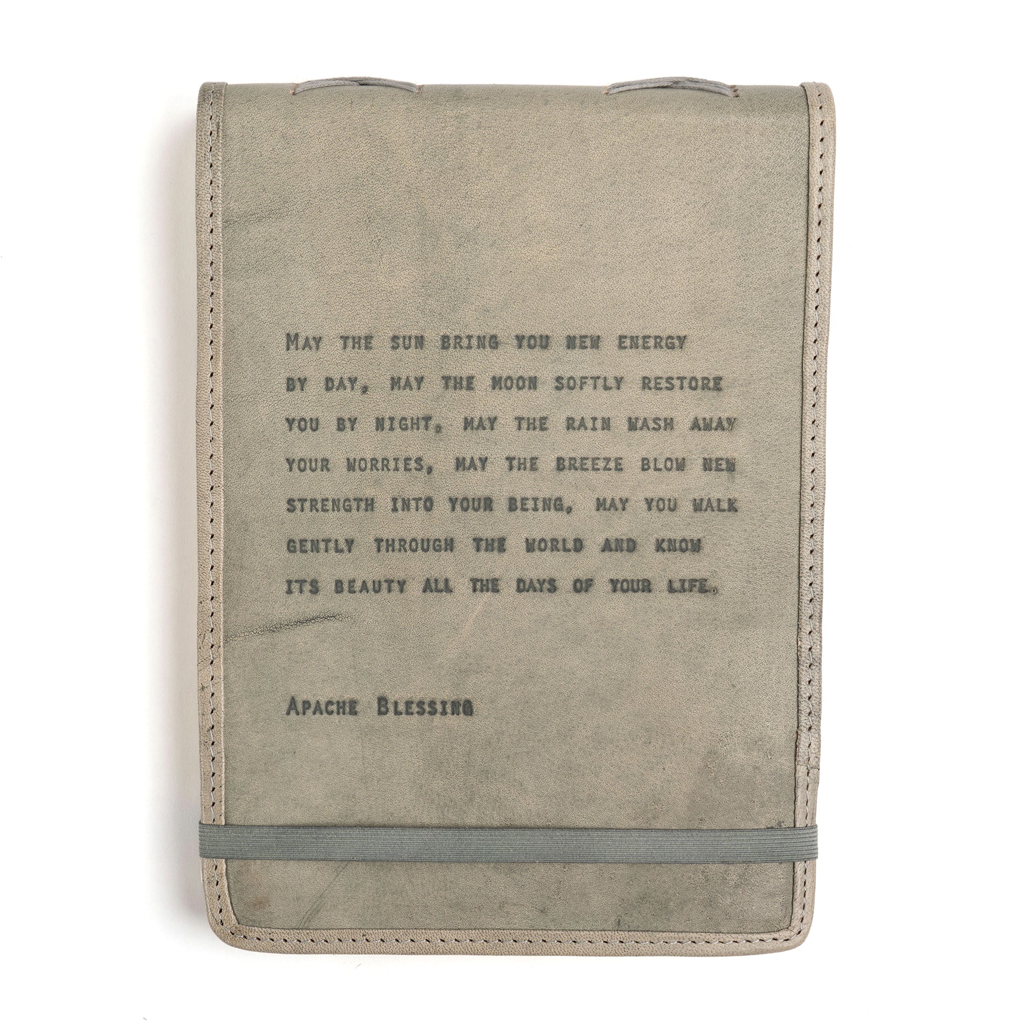 Large Apache Blessing Leather Journal - Stone