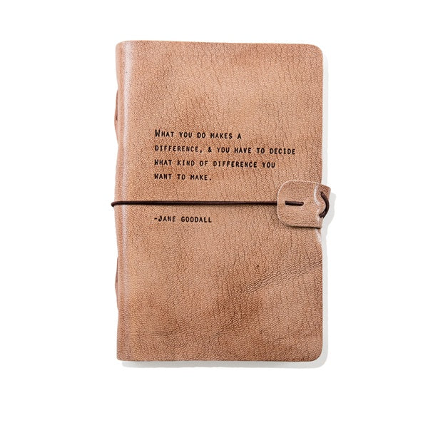 Jane Goodall Artisan Leather Journal - Blush