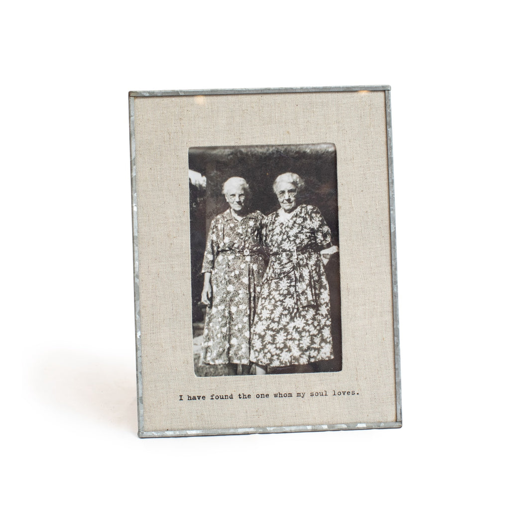 "I Have Found The One" Zinc Linen  Frame 4"x6" Vertical