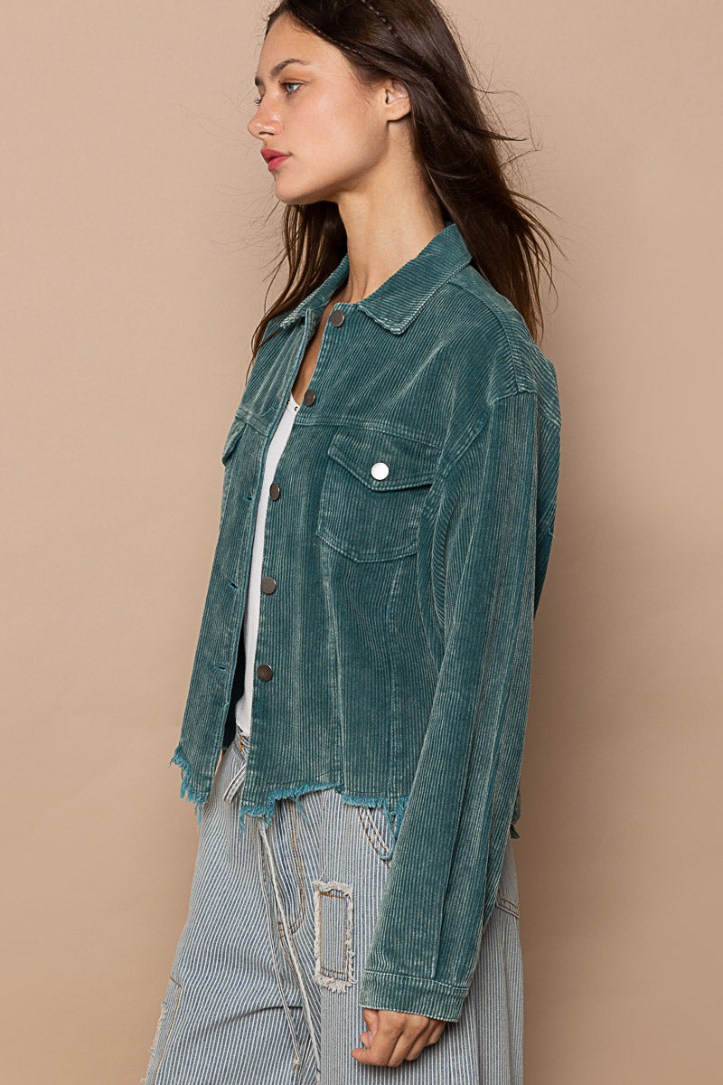 Pocket Front Corduroy Trucker Jacket