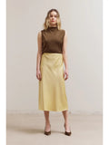 Satin Mermaid Fit Skirt - Daffodil
