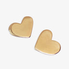 Bella Heart Large Stud Earrings Brass