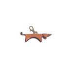 Chocolate Dachshund Leather Keychain