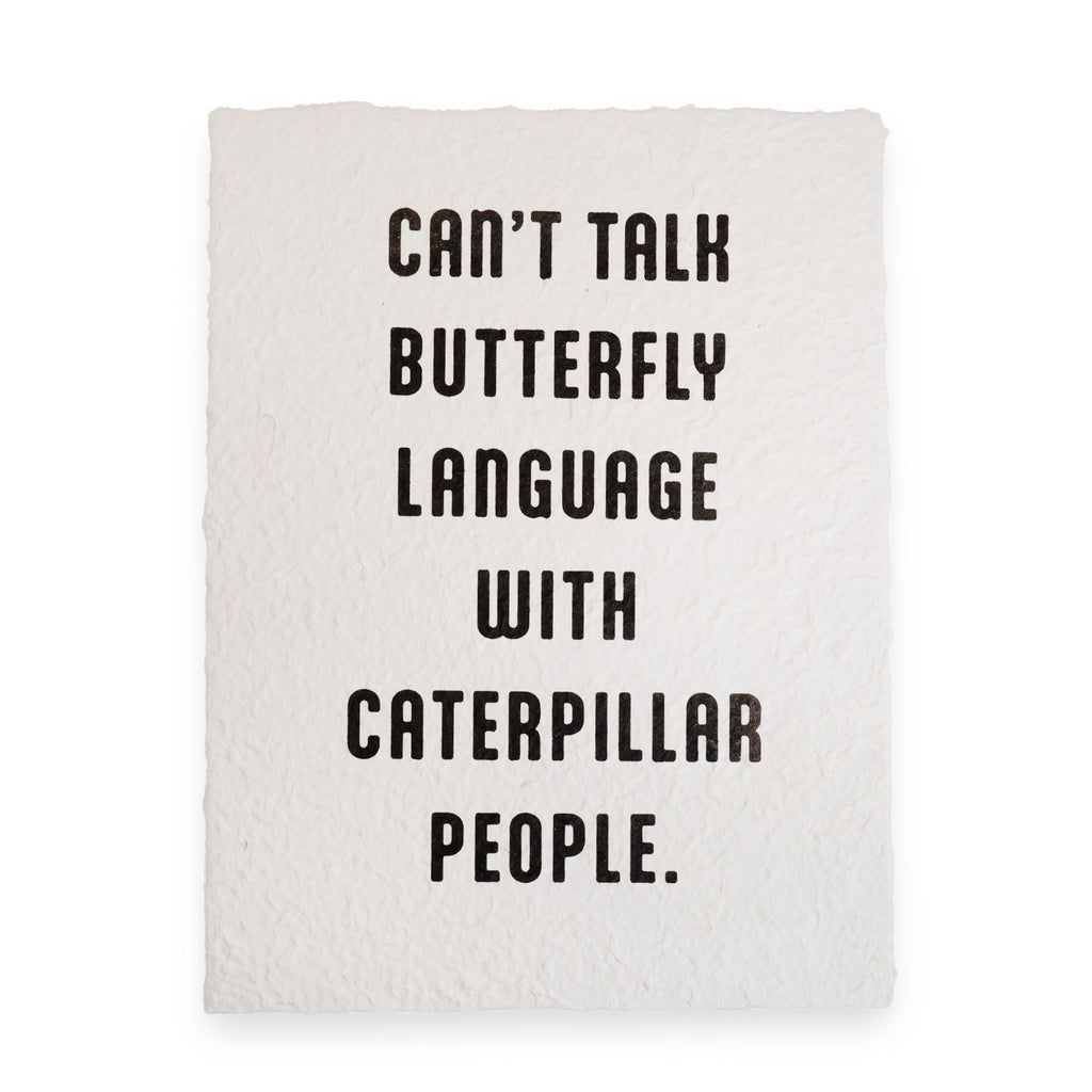 Butterfly Language Handmade Paper Print- 12"x16"