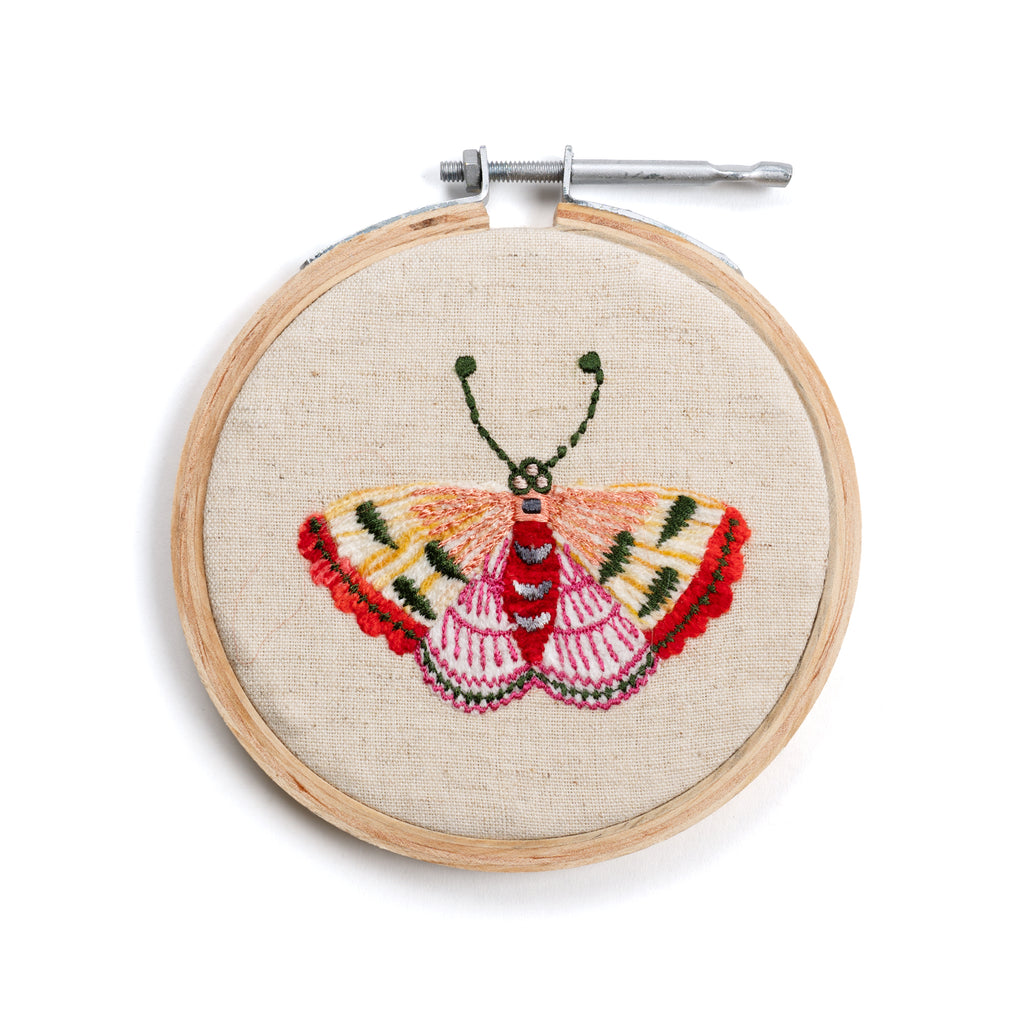 Butterfly Small Embroidery Hoop Collection - Pink & Yellow Wing