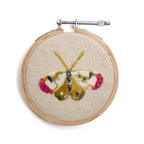 Butterfly Small Embroidery Hoop Collection - Pink & Green Wing- 4” Diameter