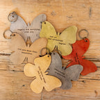 Everything is possible Leather Butterfly Keychain 3"x3"