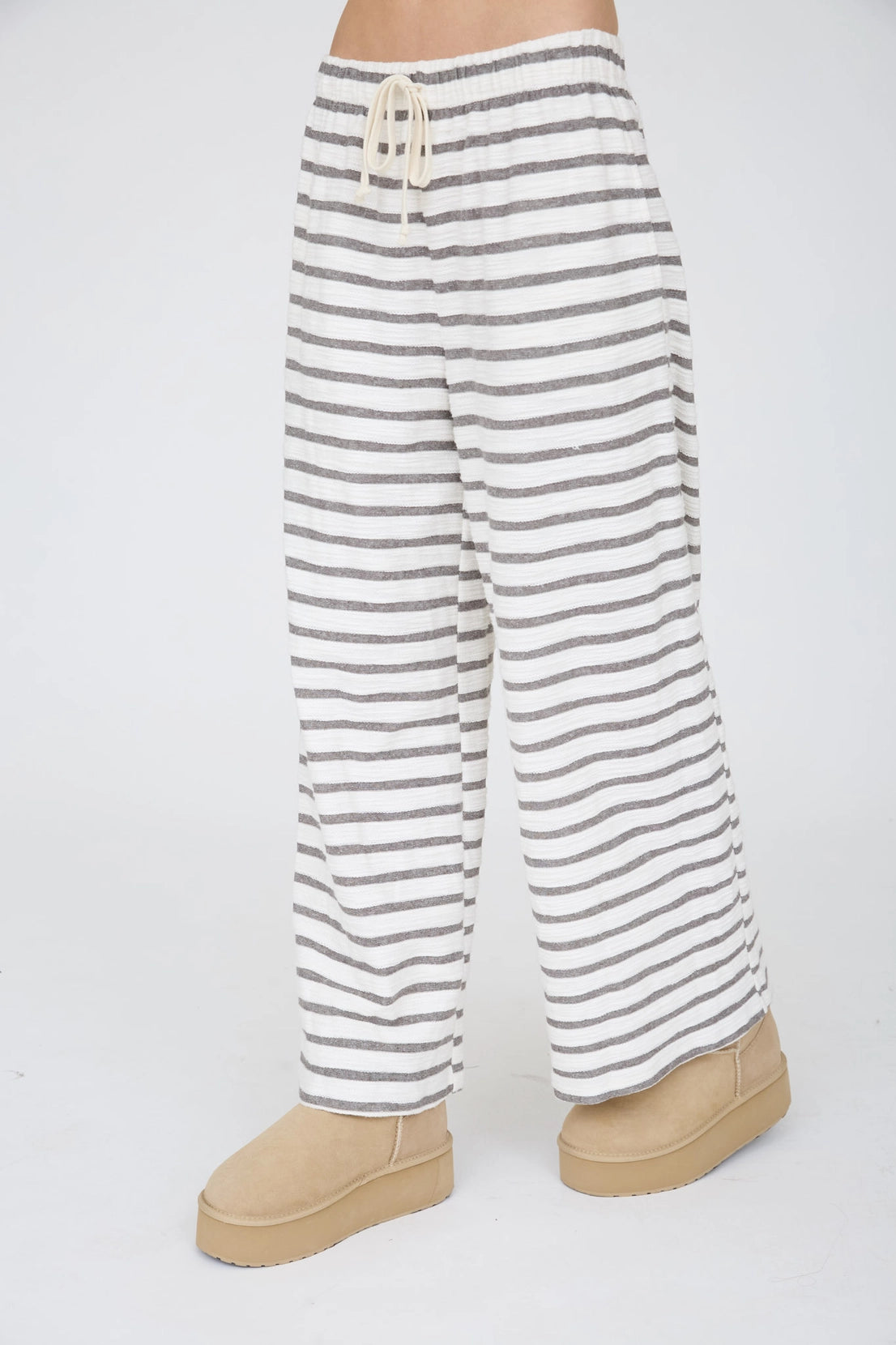 Striped Cotton Drawstring Pant