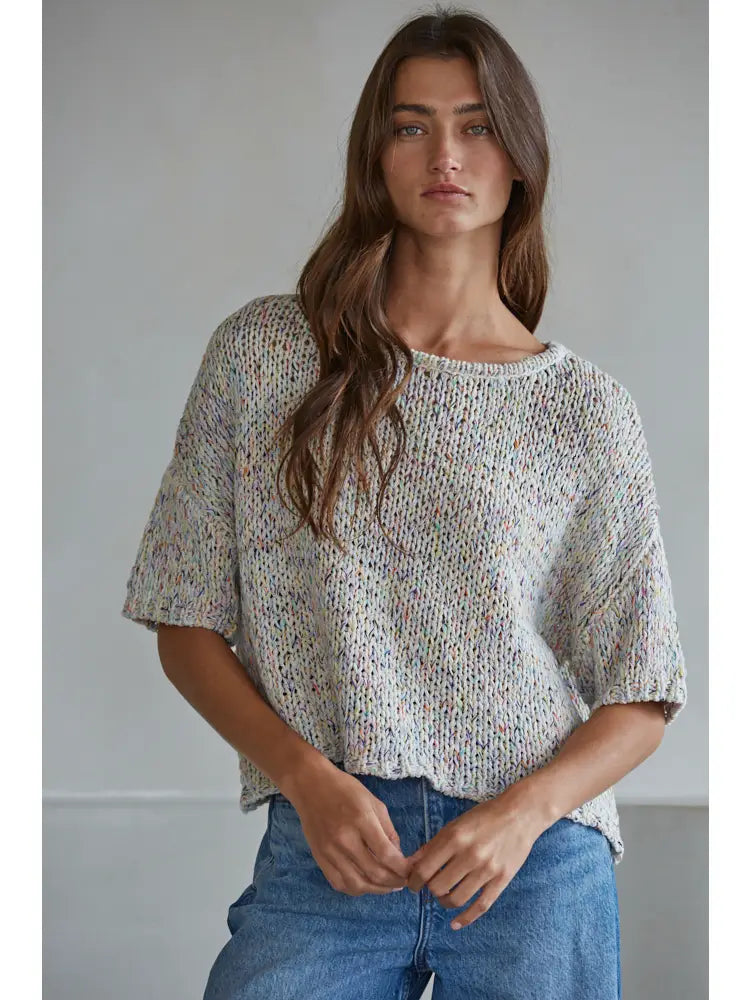 Knit Sweater Cotton Polyester Acrylic Top