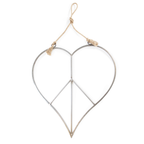 Hanging Metal & Jute Heart Peace Sign 36" x 36"