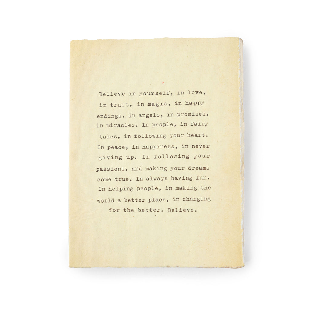 Believe In Yourself Large Deckled Edge Notebook - Cream