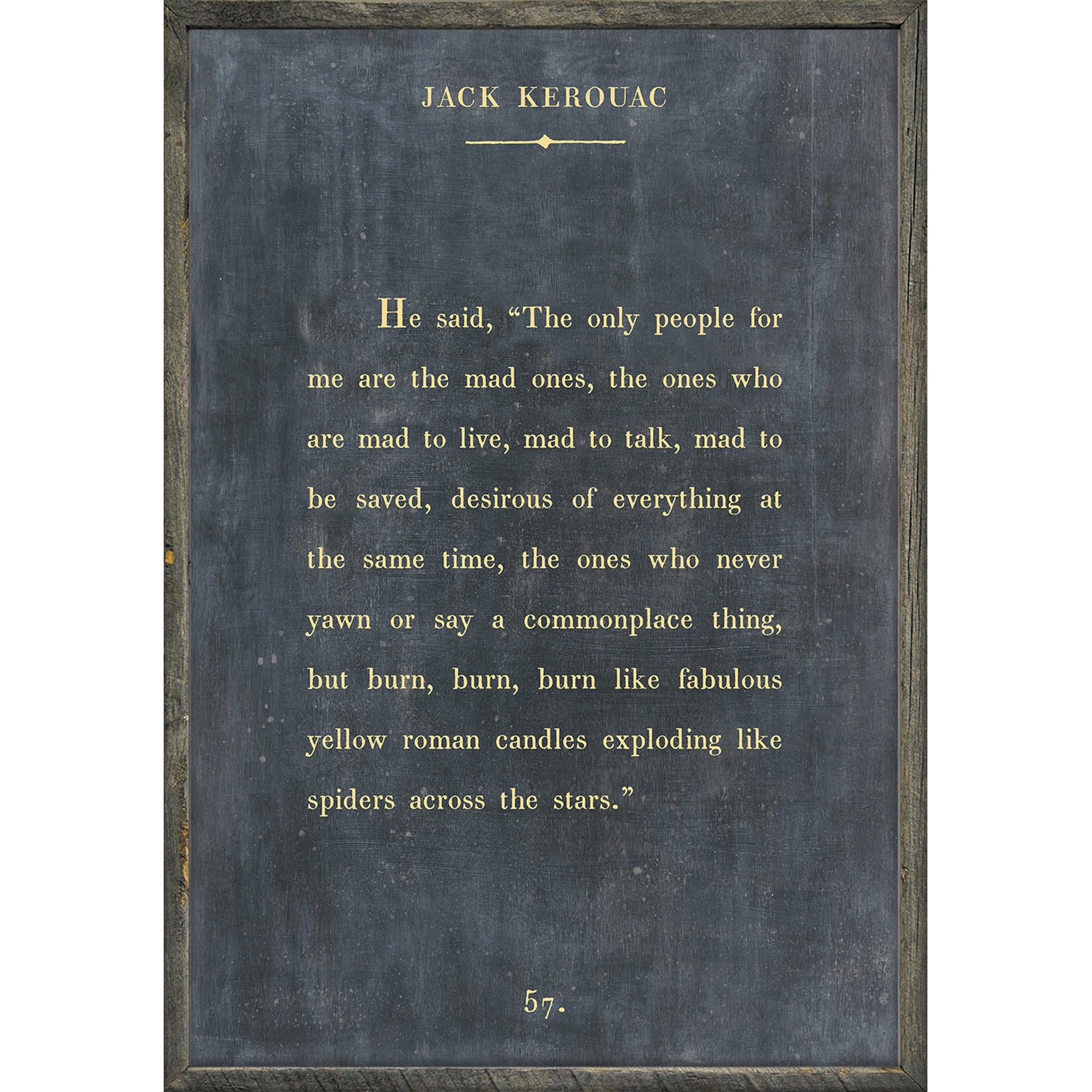 Jack Kerouac - Book Collection (Grey Wood) - Art Print