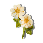 Hand-Painted Vintage Daisy Stem Claw Hair Clip