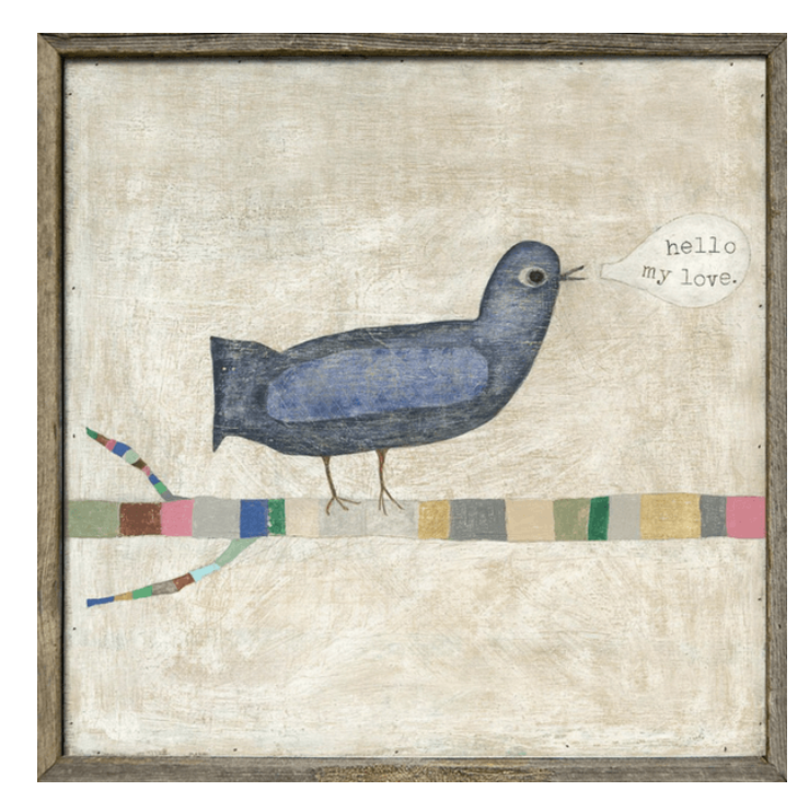 Hello, My Love Art Print (Grey Wood)
