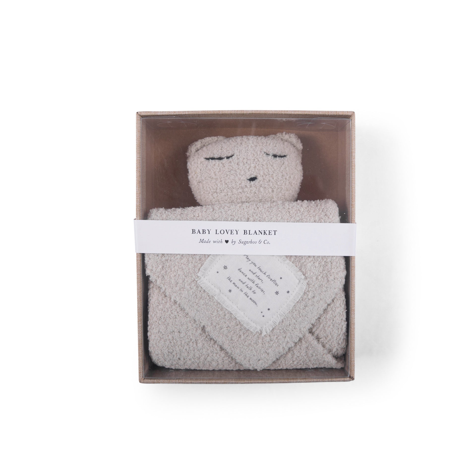***"May you touch fireflies" Bear Baby Lovey Blanket