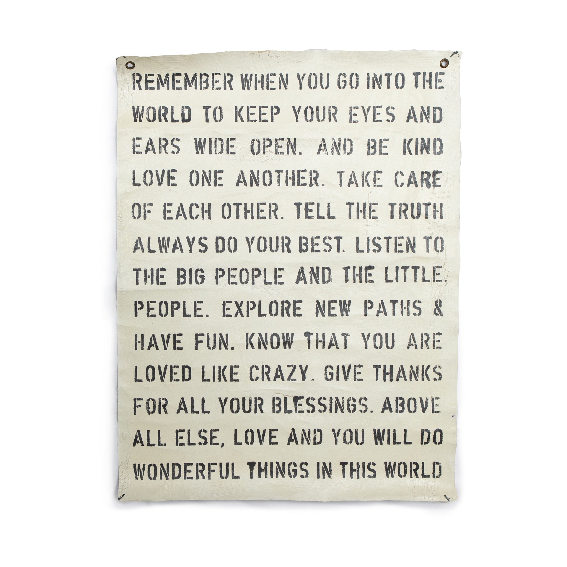 Remember When Hand Painted Wall Hanging 36" x 48" (size will vary)