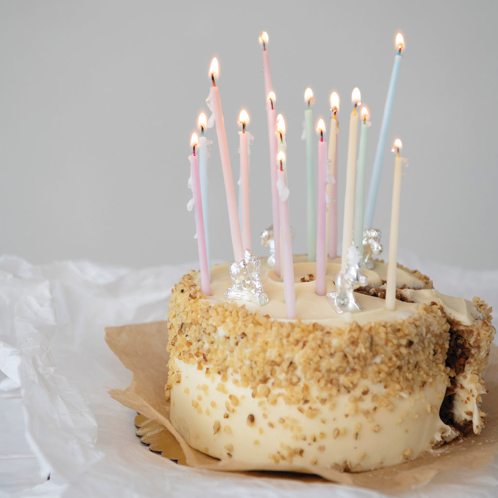 Unscented Birthday Taper Candles with Colored Wick