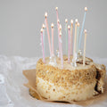 Unscented Birthday Taper Candles with Colored Wick