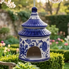 Ceramic Chinoiserie Pagoda Bird House