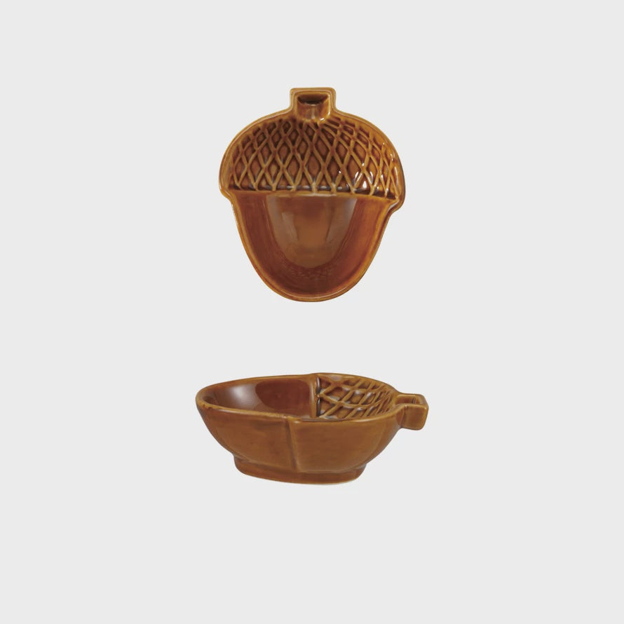 Stoneware Acorn Shaped Dish